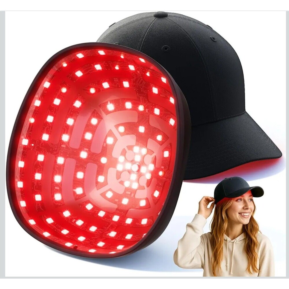 Laser Hair Growth Cap – Red Light Therapy Hat for Hair Regrowth, Deep Black